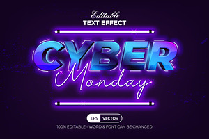 Cyber Monday Text Effect Neon Style