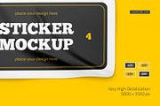 Rectangular Stickers Mockup Set, an Advertising Mockup by Country4k (Thumbnail 3 of 4)