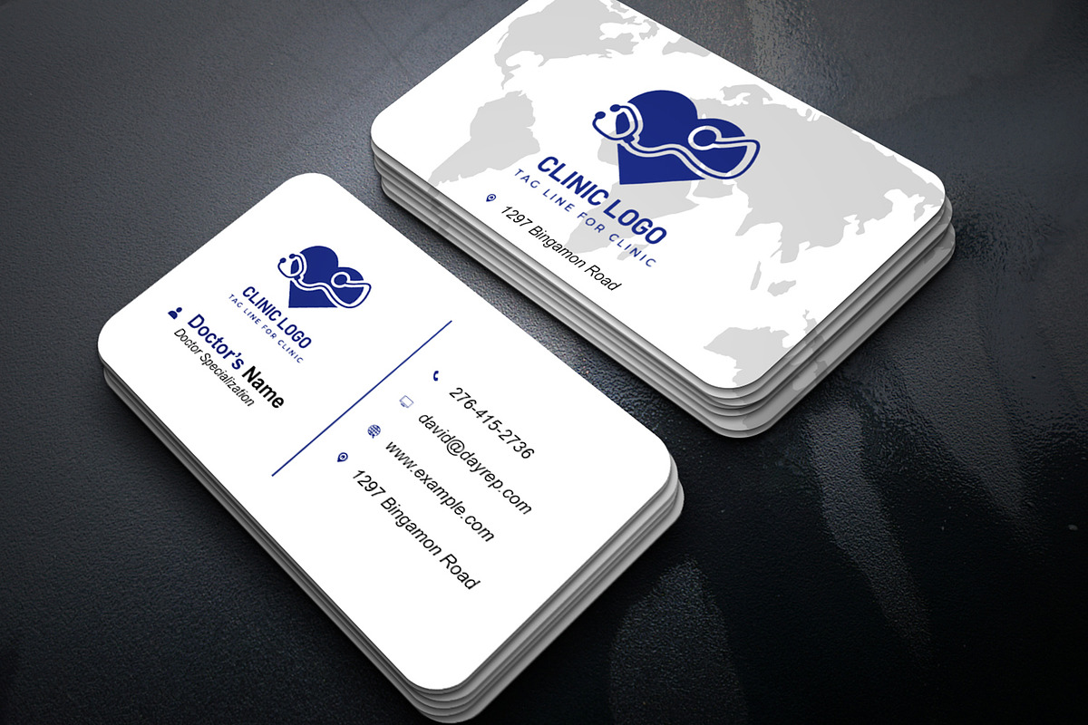 Private Clinic Card Template PSD