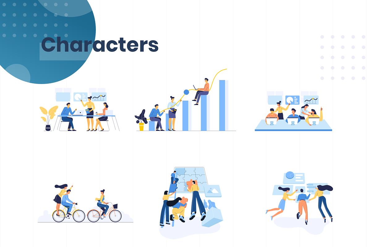 Teamwork Colorful Illustration Pack, an UI Kit Template by Graphicdunk (Photo 3 of 5)
