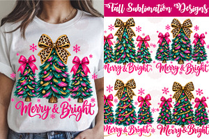 Christmas Merry & Bright Tree PNG, a Work Illustration by SinaCreation