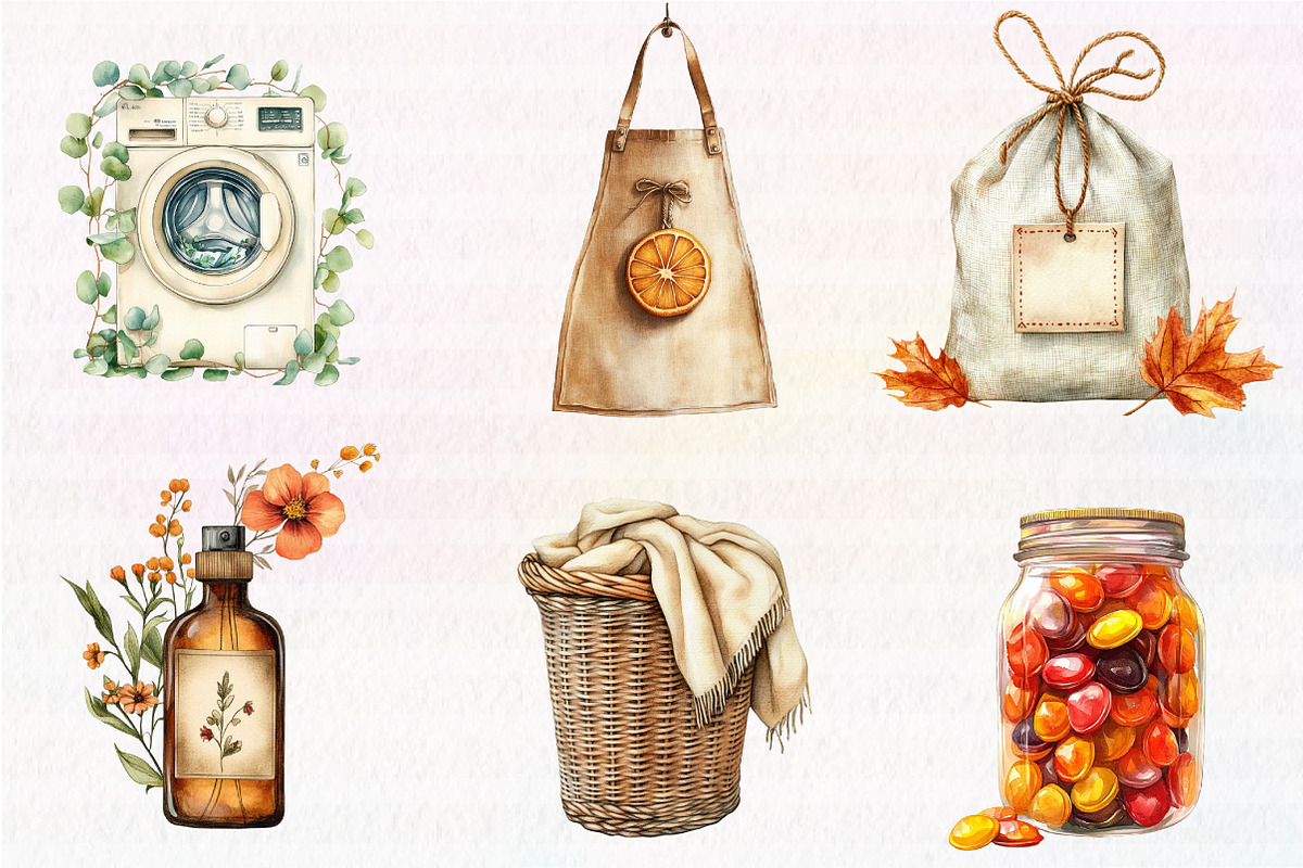 Neutral Autumn Laundry Clipart, an Illustration by CreationArt (Photo 3 of 5)