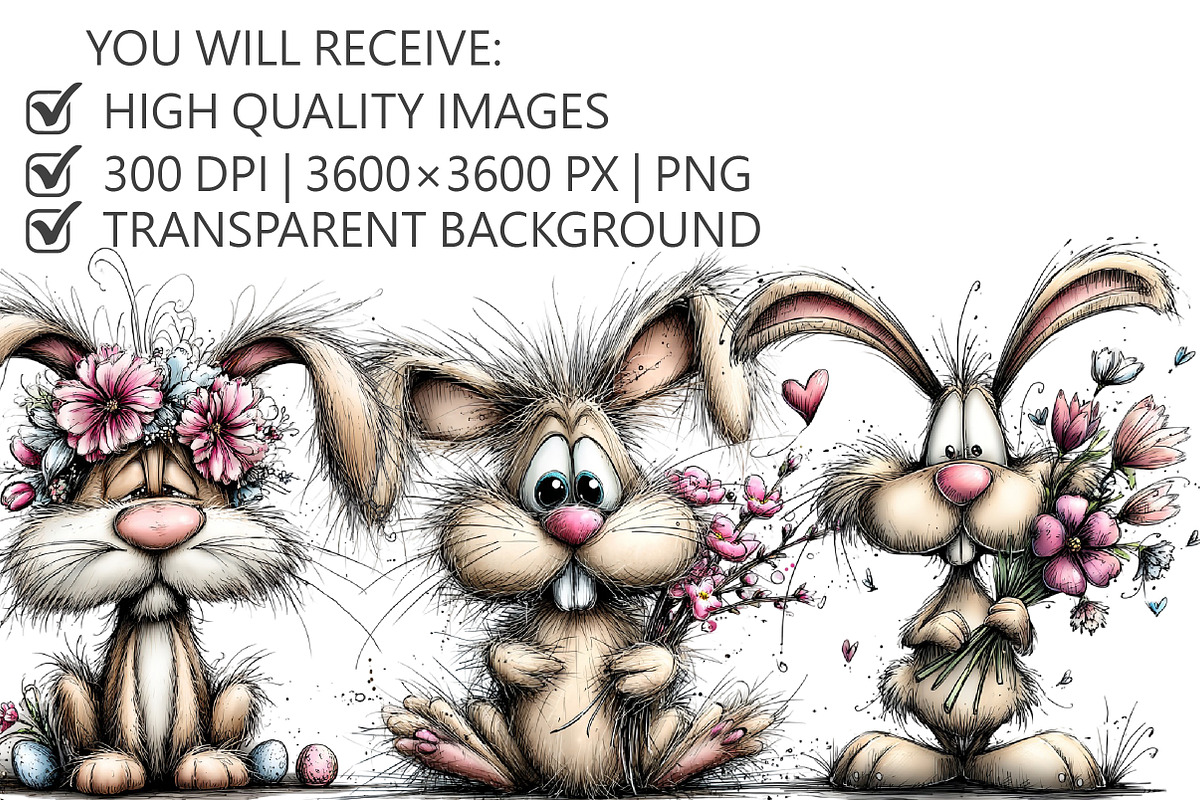Whimsical Easter Bunny Clipart, an Illustration by Pixels.Craft (Photo 2 of 5)