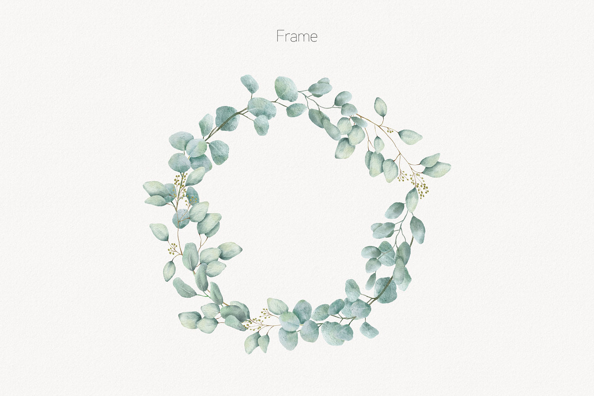 Eucalyptus Line Art And Watercolor, a Decorative Illustration by ElenaPlatovaArt (Photo 5 of 10)