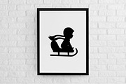 Sledding Kids Silhouette SVG, a Person Illustration by newminddesign (Thumbnail 2 of 3)