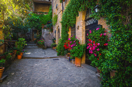 Entrances decorated with flowers