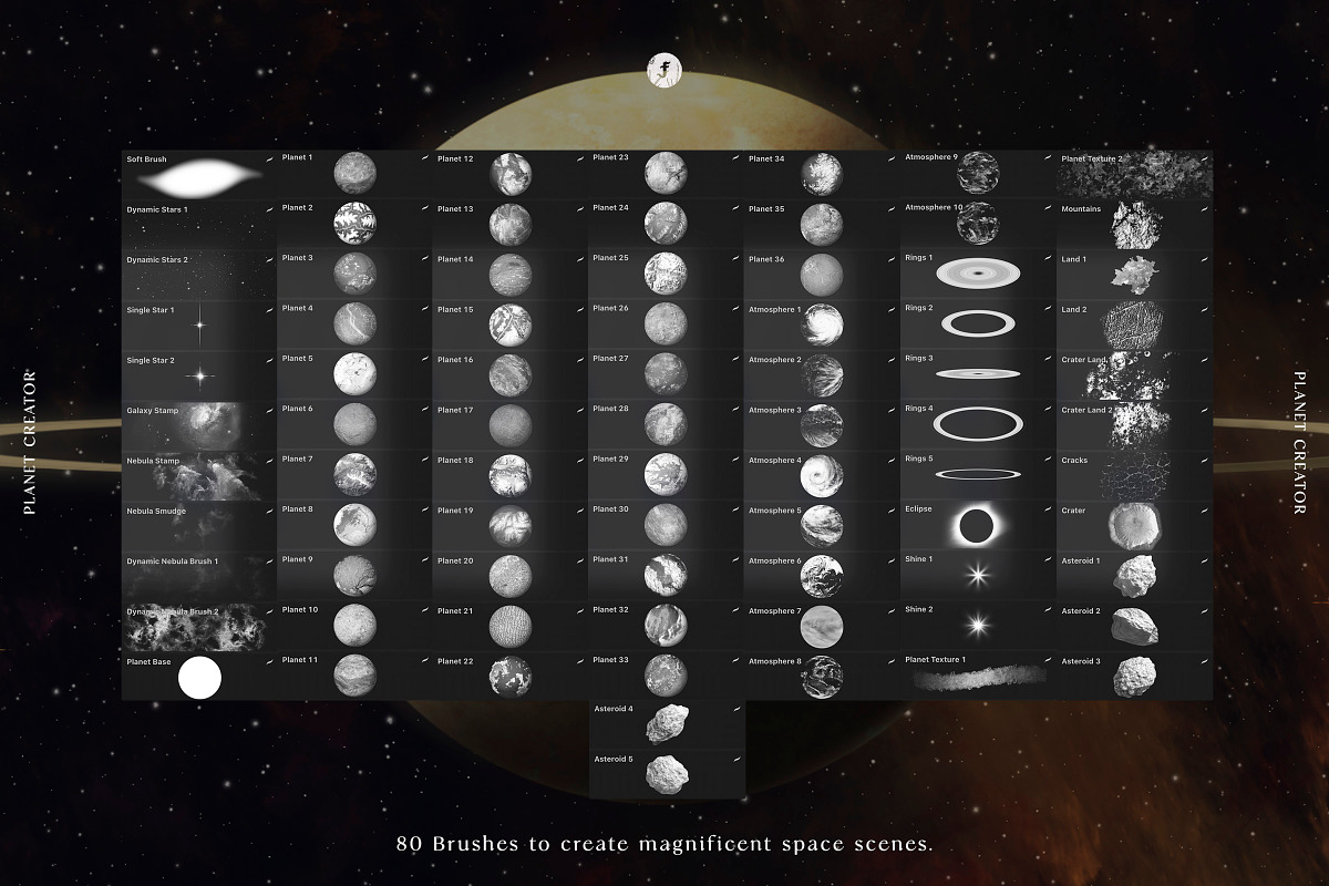 Space Artist Procreate Brushes, a Brush Add-On by Freezerondigital (Photo 17 of 30)
