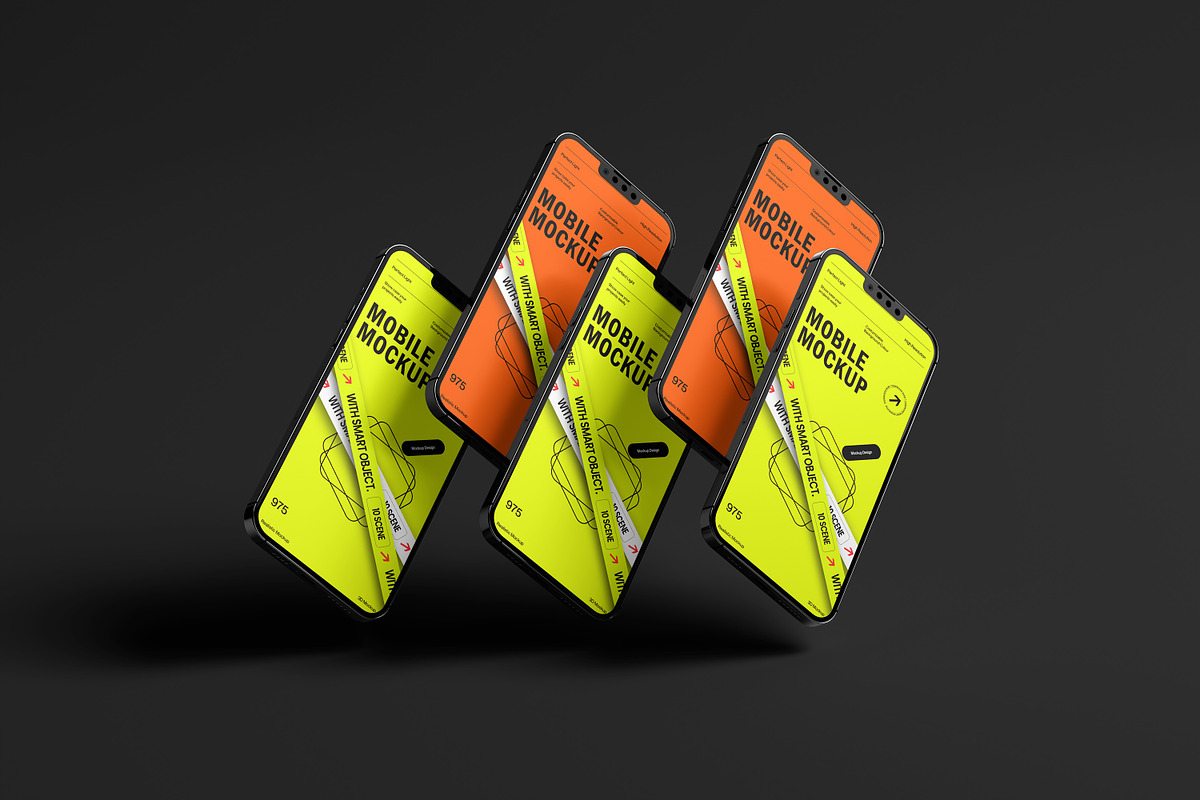 10 Screen Mockup Multi iPhone, an iPhone Mockup by East Gallery (Photo 9 of 10)
