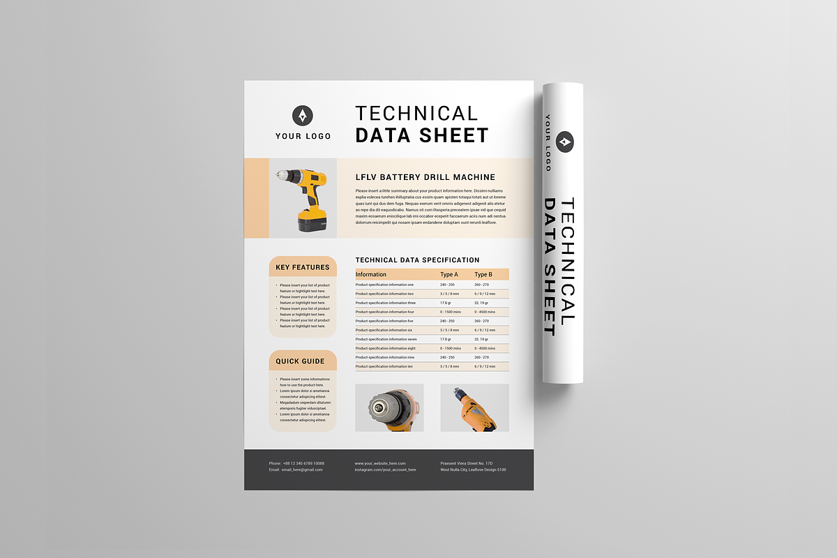 Technical Data Sheet, a Flyer Template by Leaflove