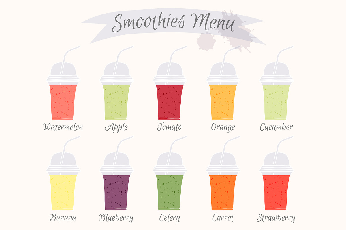 Collection fruit smoothies., a Food Illustration by itiir (Photo 6 of 11)