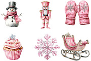 Silver Pink Christmas Clipart, an Illustration by CraftArtStudio (Thumbnail 3 of 6)