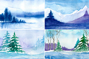 Winter Landscapes. Watercolor., an Illustration by AlexGreenArt (Thumbnail 4 of 4)