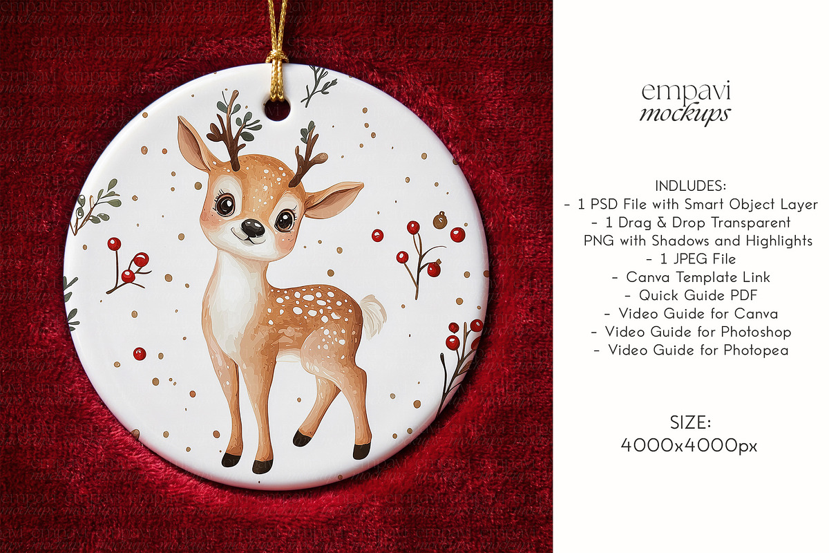 Xmas Ornament Mockup, a Household Mockup by EmpaviMockups (Photo 5 of 6)