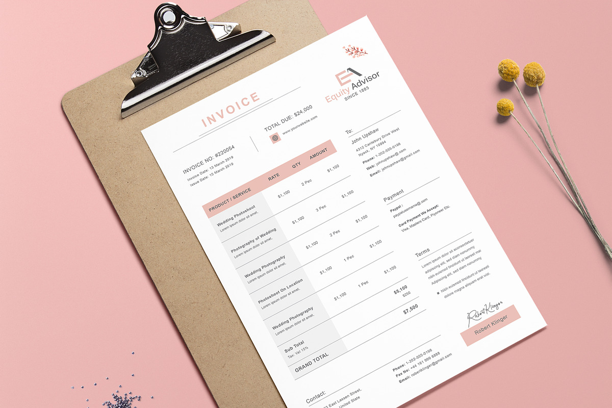 Invoice, a Stationery Template by TelaTemplates (Photo 3 of 8)