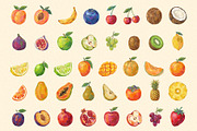 40 Fruits Set + 44 Seamless Patterns, a Food Illustration by colorituals (Thumbnail 2 of 5)