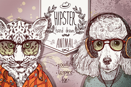 Hipster animals - set 1