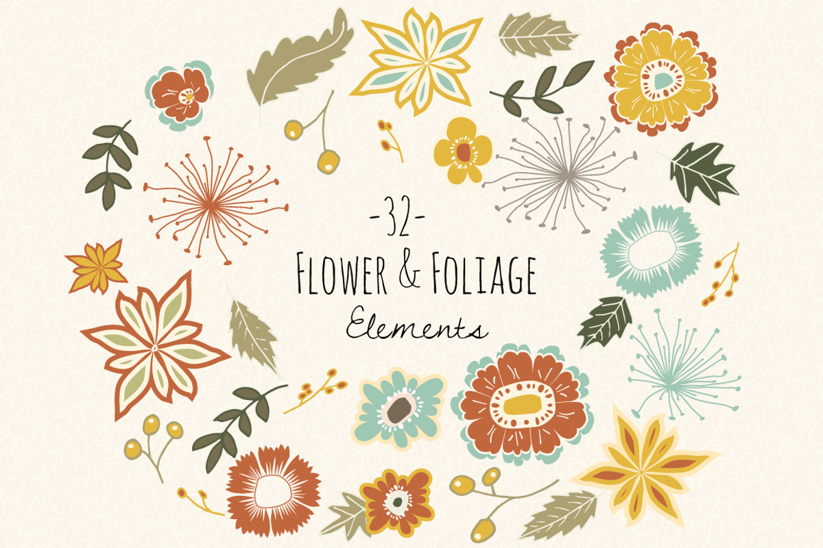 Spring Wildflower Elements - Vector preview 2