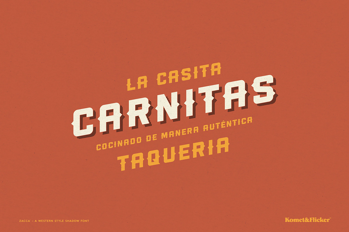 Zacca - A Western Shadow Font, a Sans Serif Font by Komet & Flicker (Photo 9 of 13)