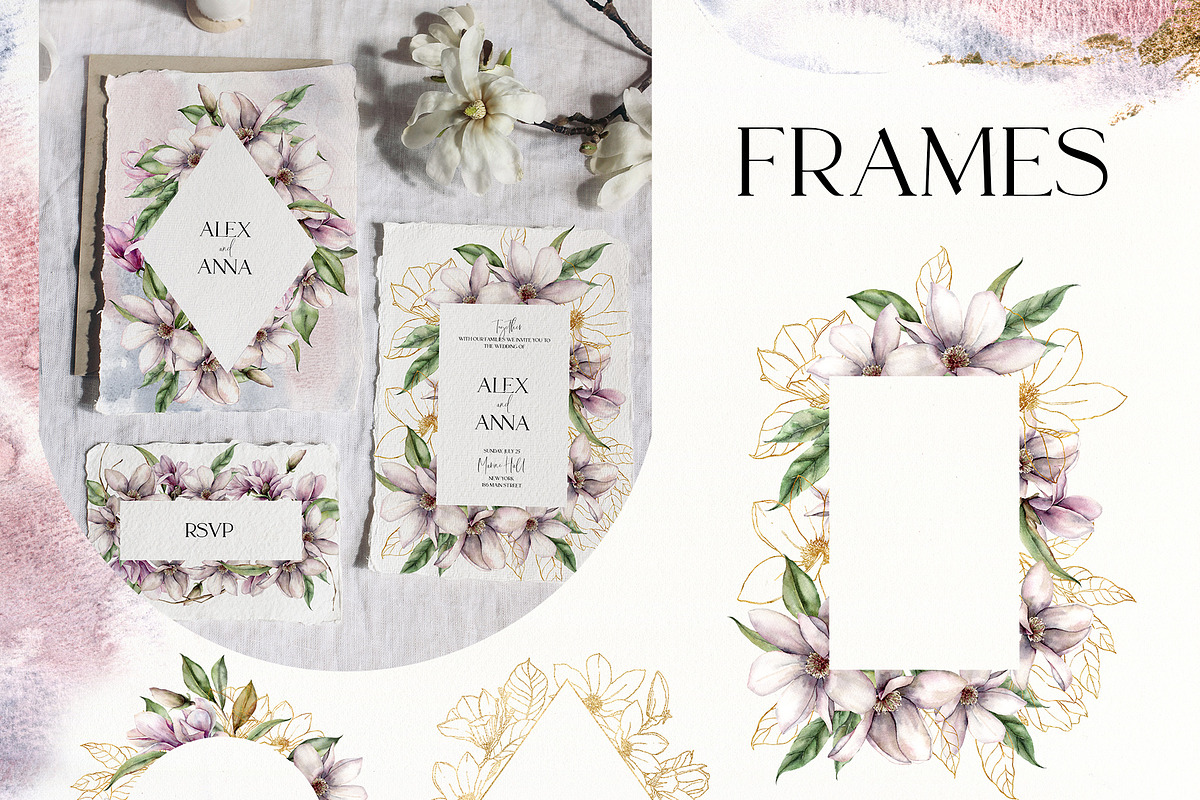 Magnolia flower leaves Watercolor, an Object Graphic by Yuliya Derbisheva (Photo 4 of 13)