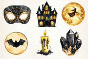 Black and Gold Halloween Clipart, an Illustration by Dream Creation (Thumbnail 2 of 7)