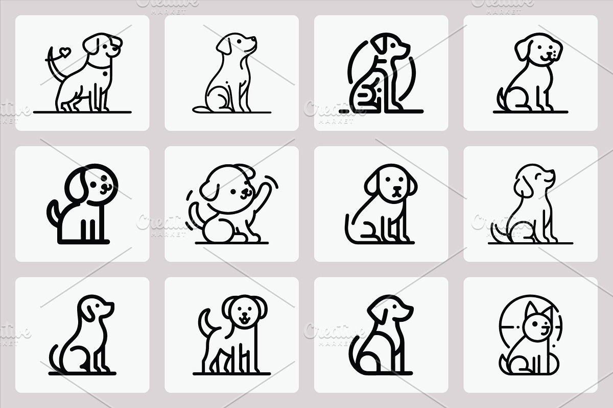 Dog Logo Bundle Illustrations, an Animal Illustration by Vectorium Studio (Photo 2 of 3)