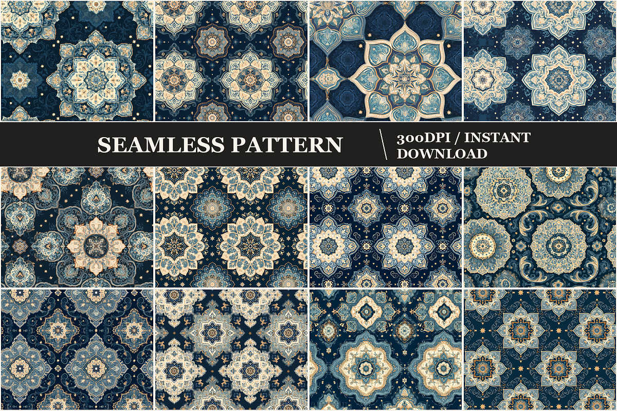 Persian Carpet Seamless Patterns, a Pattern Graphic by Inknfolly (Photo 4 of 4)