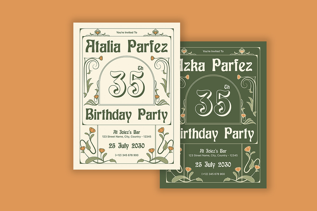 Birthday Party Invitation Elegant, a Card Template by Neermana (Photo 4 of 4)