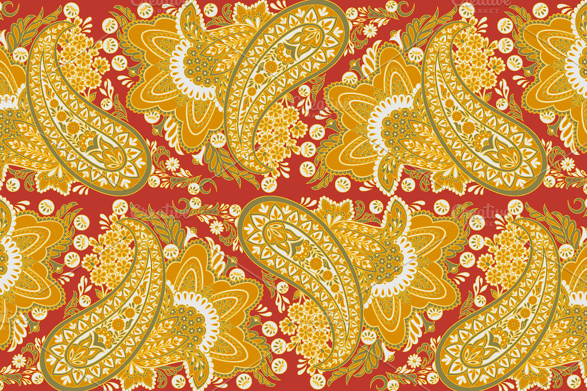 6 Floral paisley patterns, a Graphic by antalogiya (Photo 4 of 7)
