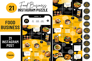 Food Instagram Puzzle Grid Template