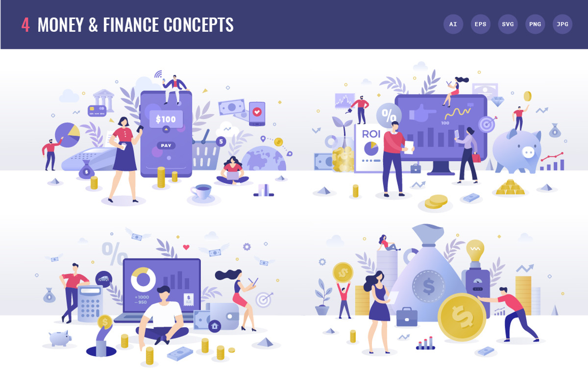 4 Money & Finance Concepts, a Finance Illustration by Rassko (Photo 1 of 5)