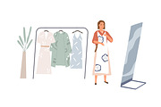 Woman choosing outfit, a Person Illustration by Good Studio (Thumbnail 1 of 3)