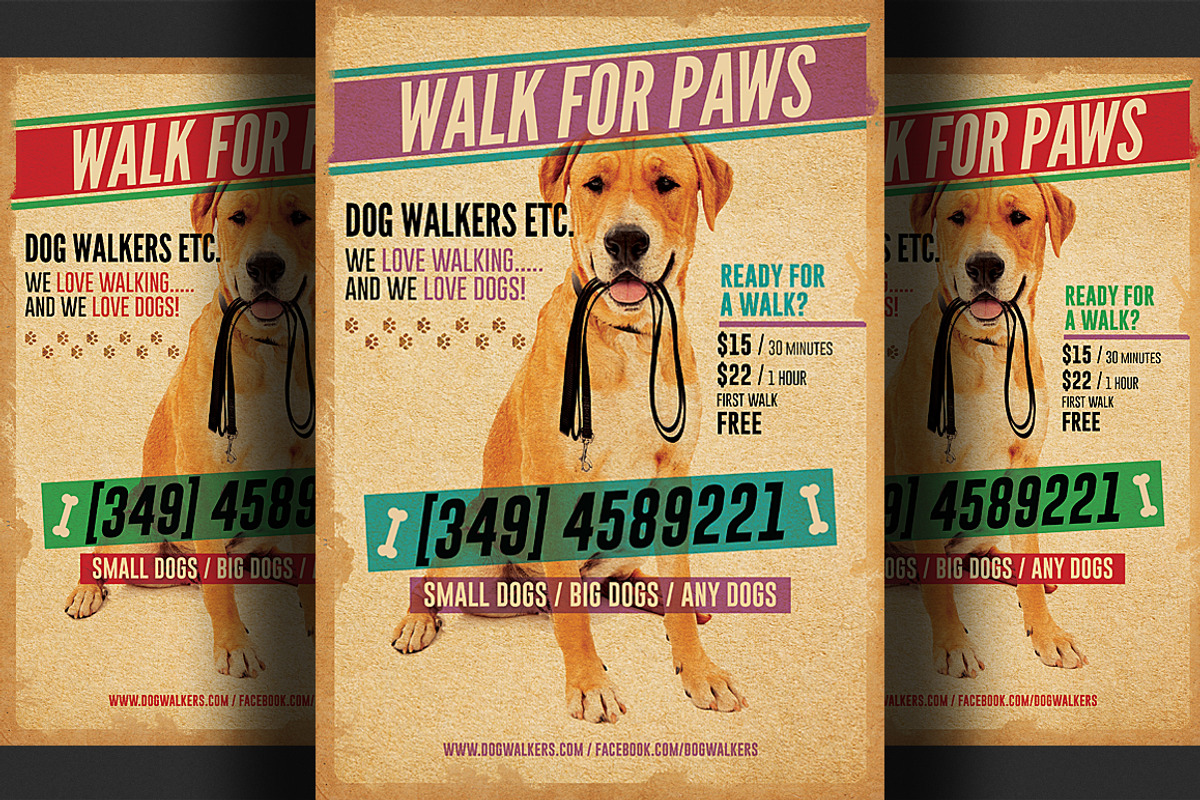 Dog Walkers Flyer Template 2, a Flyer Template by Hotpin