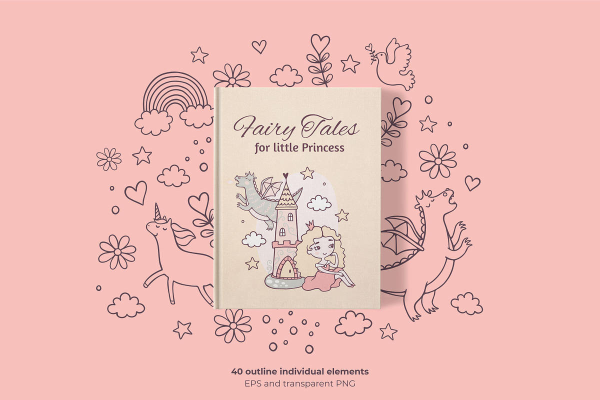 Cute Princess Fairy Tale, an Object Graphic by Apolinarias Art (Photo 3 of 9)