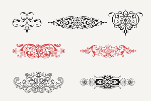 Vintage Vector Centered Ornaments