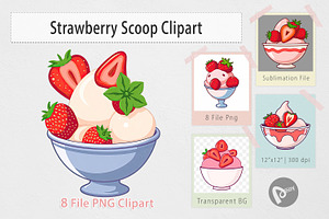 Strawberry Scoop Clipart, a Graphic by Artnoy
