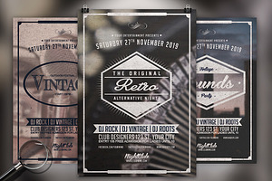 Vintage Night  | 3in1 Flyer Template, a Flyer Template by GIGA-TEMPLATE