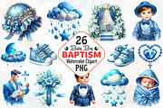 Baby Boy Baptism Watercolor Clipart', an Illustration by RobertsArt (Thumbnail 1 of 7)