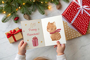 CAT CHRISTMAS. Watercolor clipart, an Animal Illustration by OlliArtDesign (Thumbnail 5 of 8)