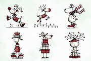 Whimsical Christmas Reindeer Clipart, an Illustration by Creative Art (Thumbnail 3 of 13)