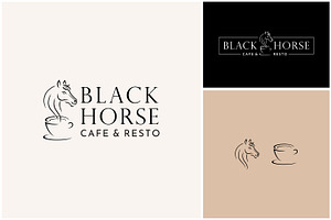 Coffee Smoke Cup Mug Horse Cafe Logo, a Branding & Logo Template by Enola99d