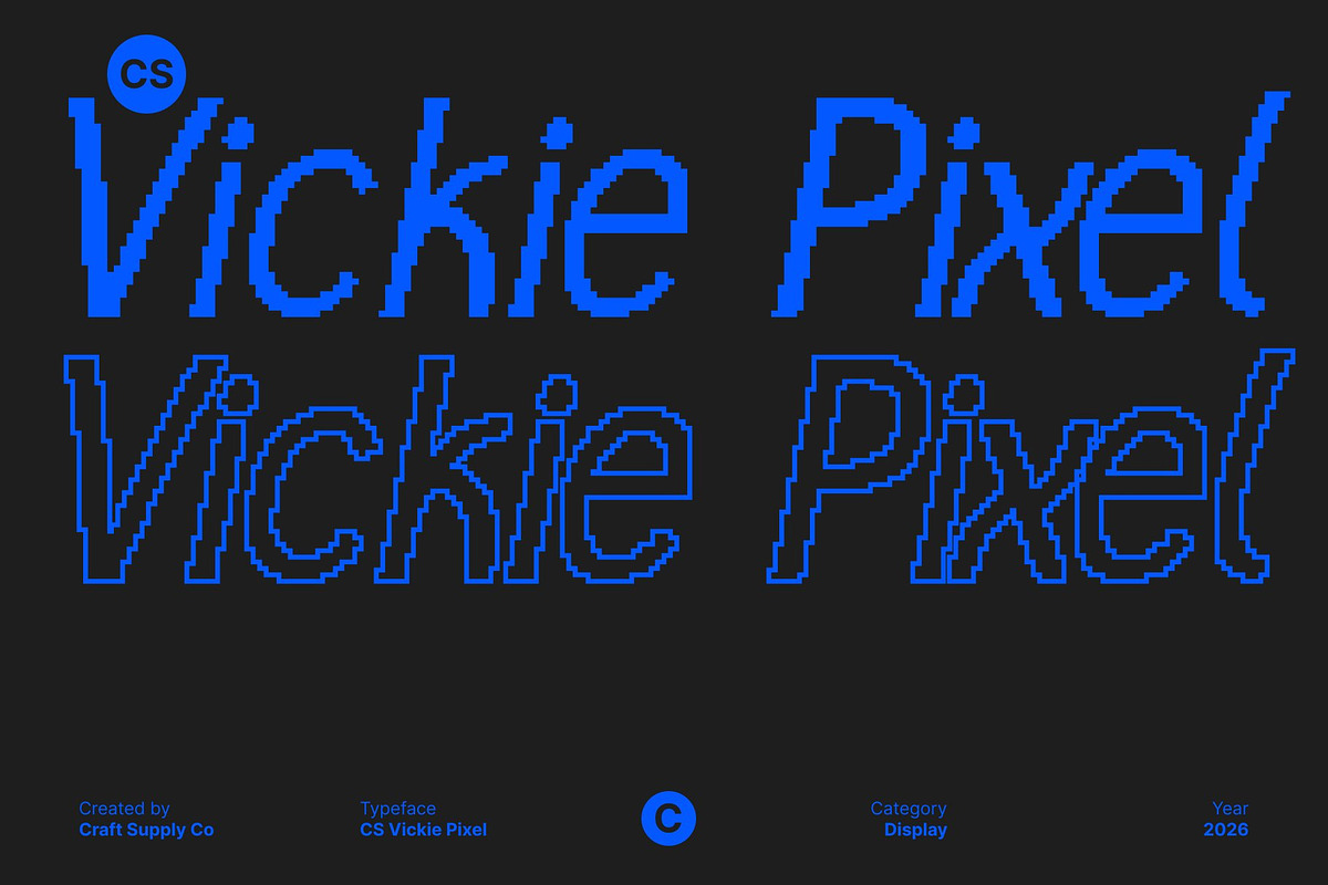 CS Vickie Pixel, a Sans Serif Font by Craft Supply Co. (Photo 1 of 8)
