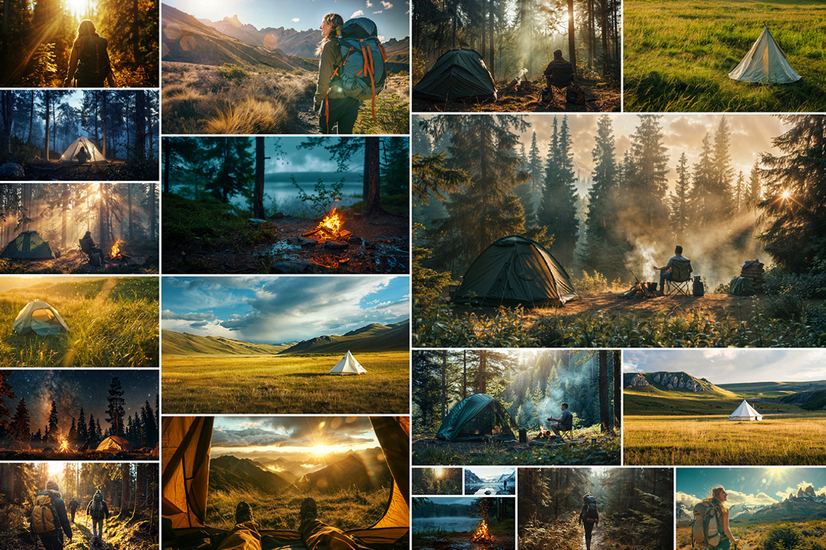 85 Camping holidays images, a Nature Photo by Handmadefont (Photo 2 of 14)