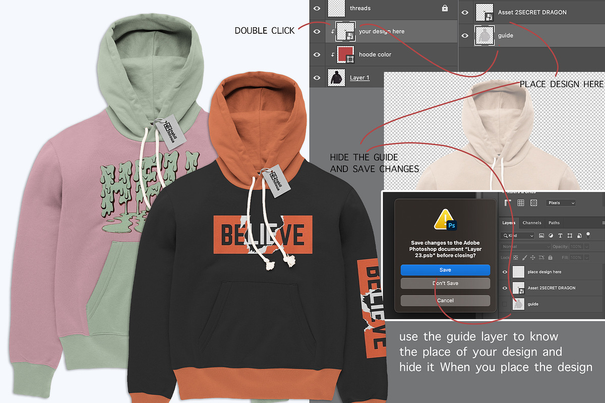full customizable Hoodie PSD Mockup, a Hoody Mockup by NH graphic (Photo 2 of 4)