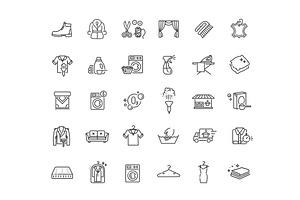 Laundry Services Vector Icons