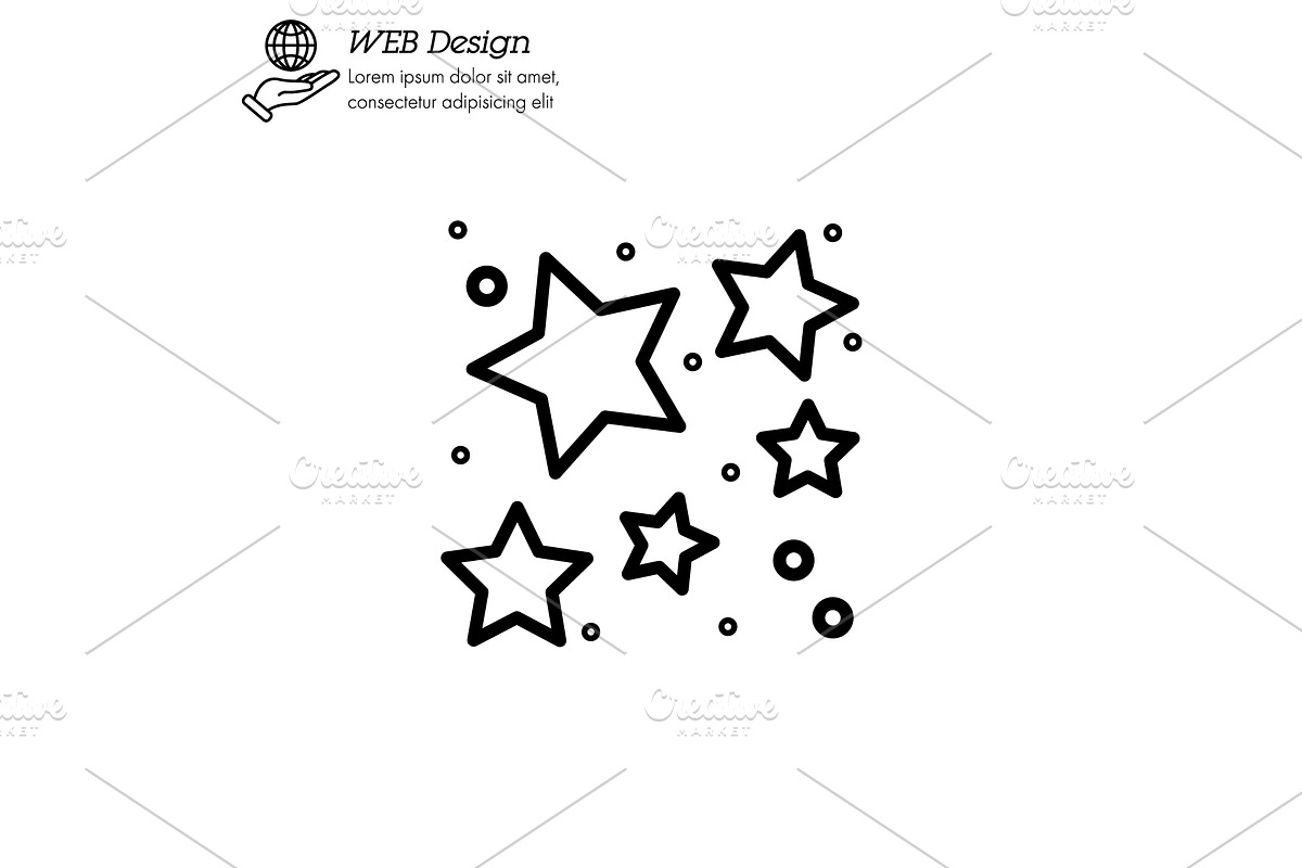 star cluster icon thin line, linear, an Outline Icon by Anno Urbis