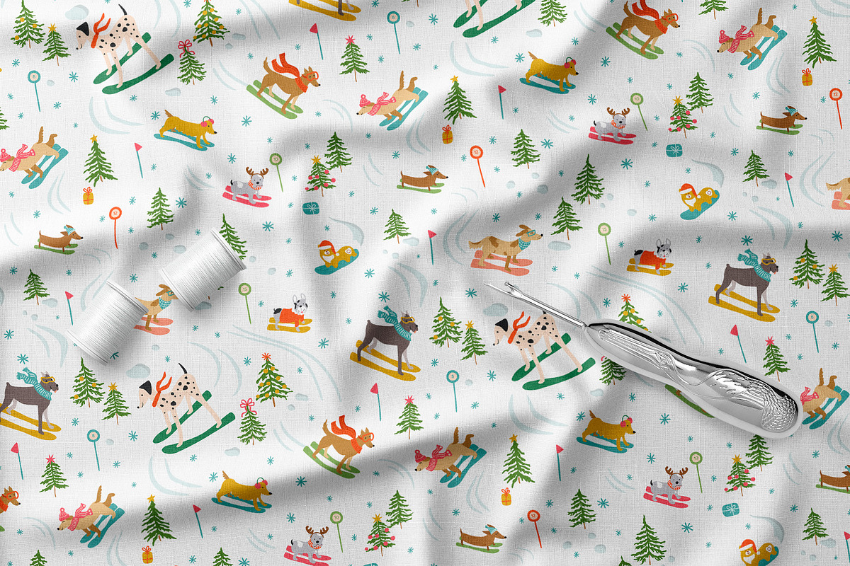 Dogs apres ski pattern, a Pattern Graphic by Tani Kuzminka (Photo 2 of 5)