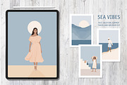 Girl and sea landscape scene creator, a Person Illustration by Imaginary Party (Thumbnail 1 of 11)