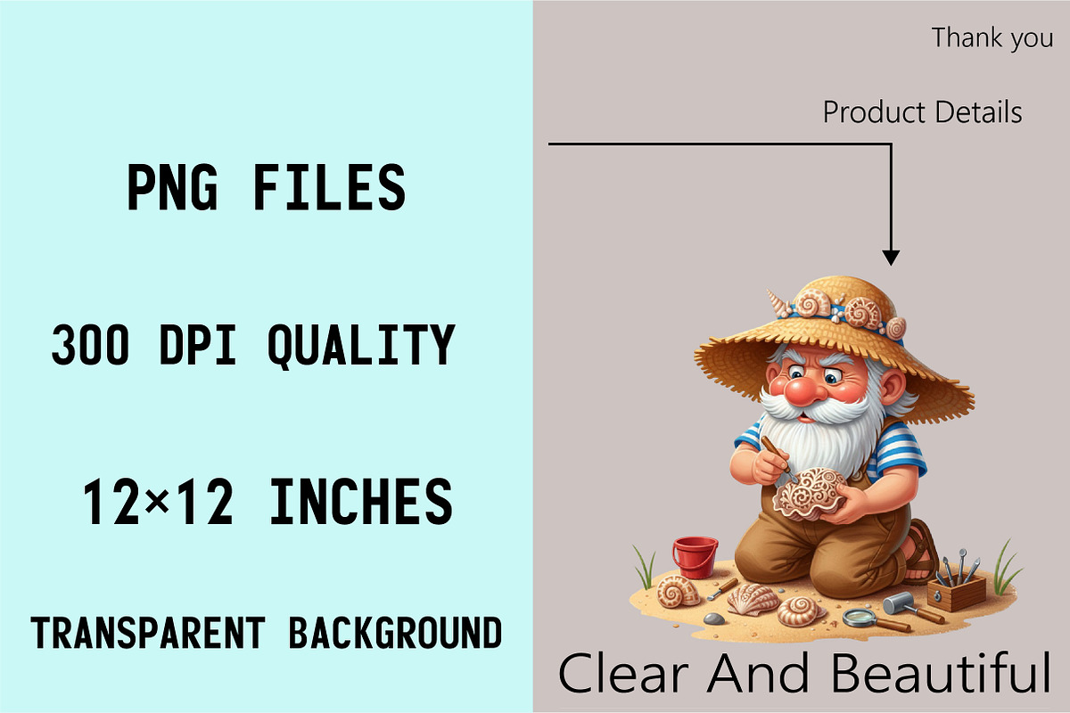 Whimsical Summer Gnome Clipart Bundl, an Illustration by SVGArt (Photo 4 of 9)