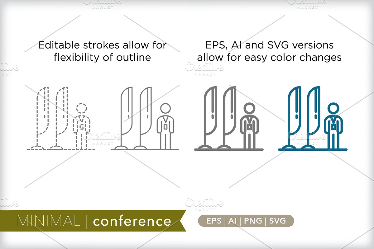 Minimal conference trade show icons, an Outline Icon by Picture Window (Photo 4 of 5)