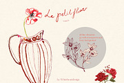Red Burgundy Flowers PNG, a Decorative Illustration by whiteheartdesign (Thumbnail 9 of 17)
